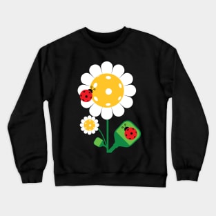 Pickleball - cute daisies with lady bird Crewneck Sweatshirt